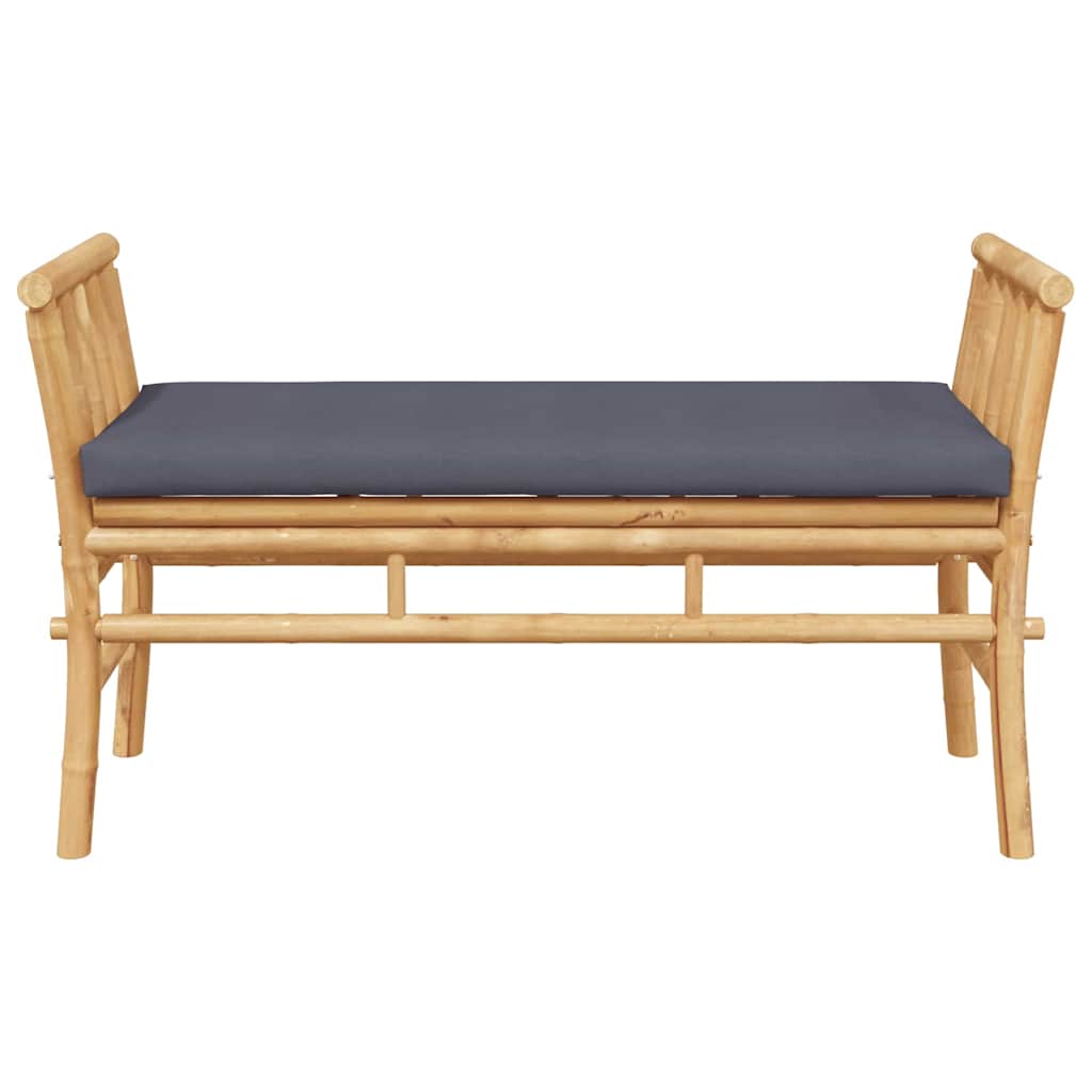 vidaXL Ławka ogrodowa z poduszką Brązowy 110 x 38 x 65cm Bambus