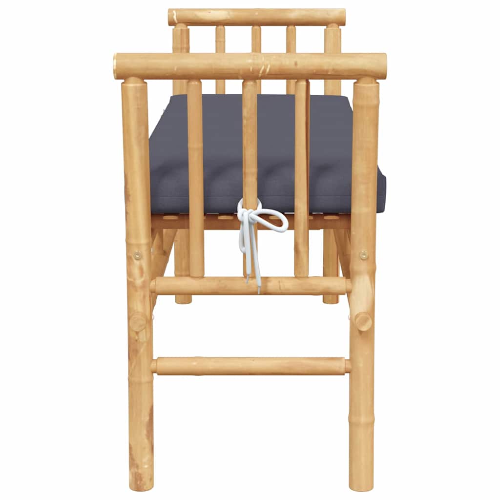 vidaXL Ławka ogrodowa z poduszką Brązowy 110 x 38 x 65cm Bambus