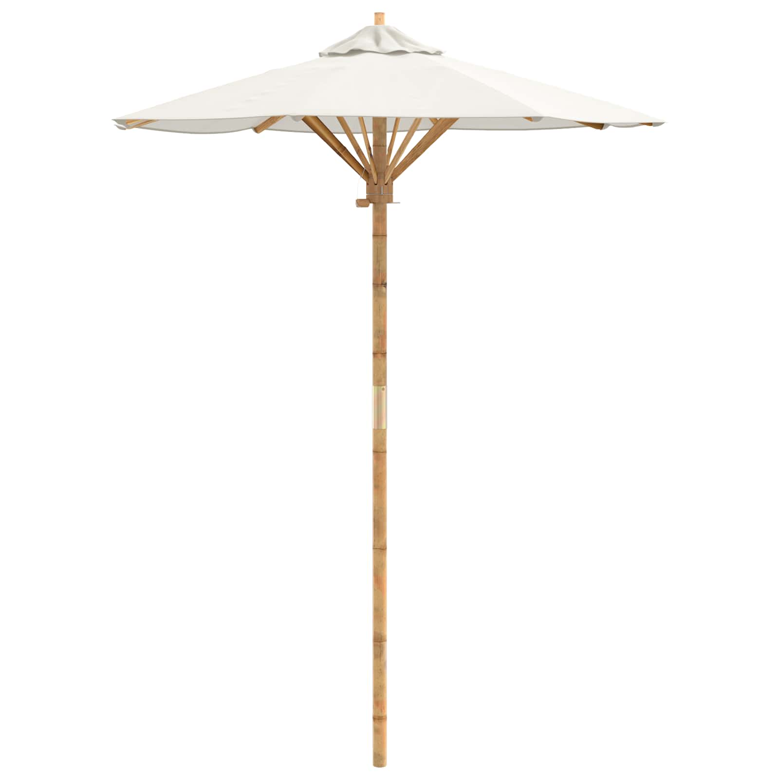 vidaXL Parasolka ogrodowa Kremowa biel Ø 150 x 210 cm Bambus