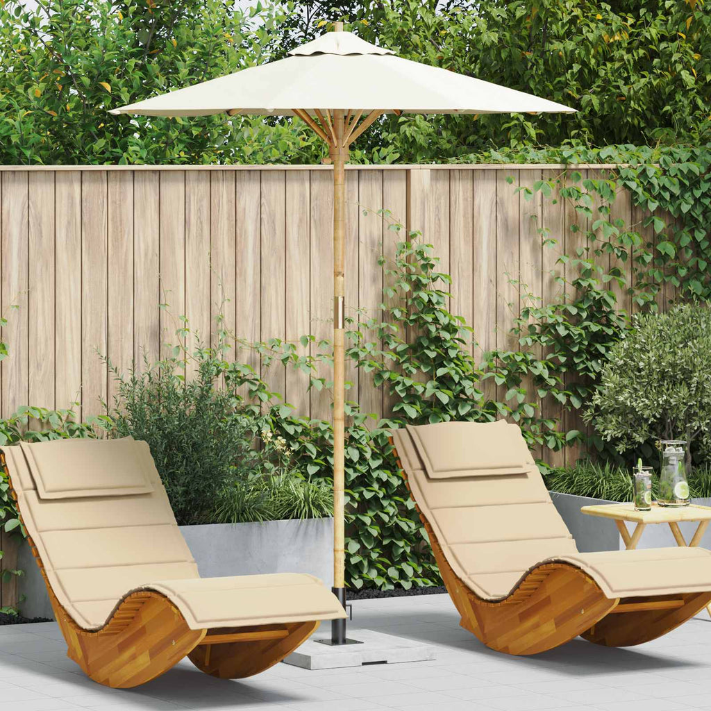 vidaXL Parasolka ogrodowa Kremowa biel Ø 180 x 230 cm Bambus