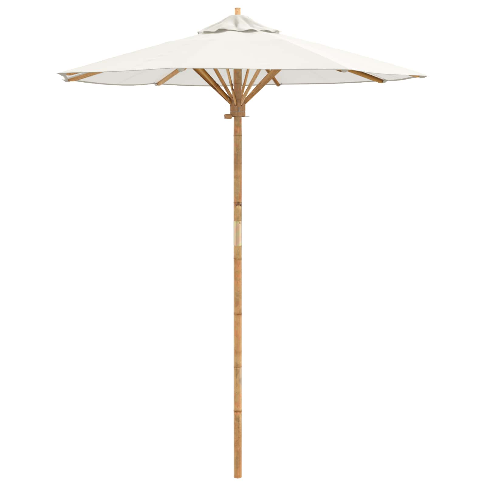 vidaXL Parasolka ogrodowa Kremowa biel Ø 180 x 230 cm Bambus