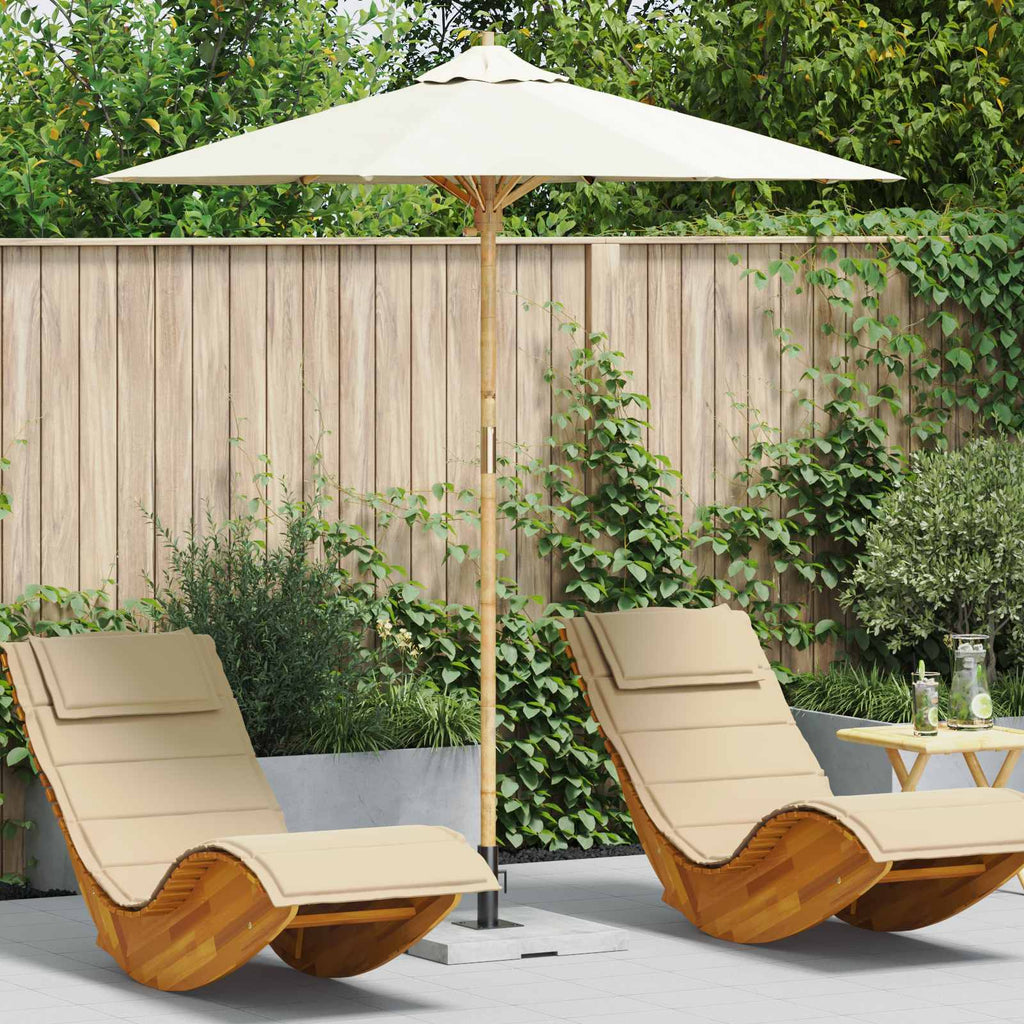 vidaXL Parasolka ogrodowa Kremowa biel Ø 217 x 230 cm Bambus