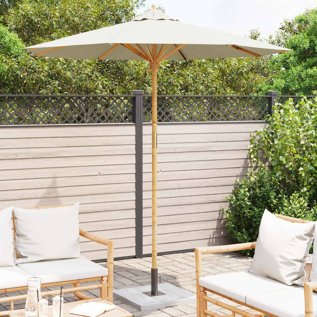 vidaXL Parasolka ogrodowa Kremowa biel Ø 217 x 230 cm Bambus