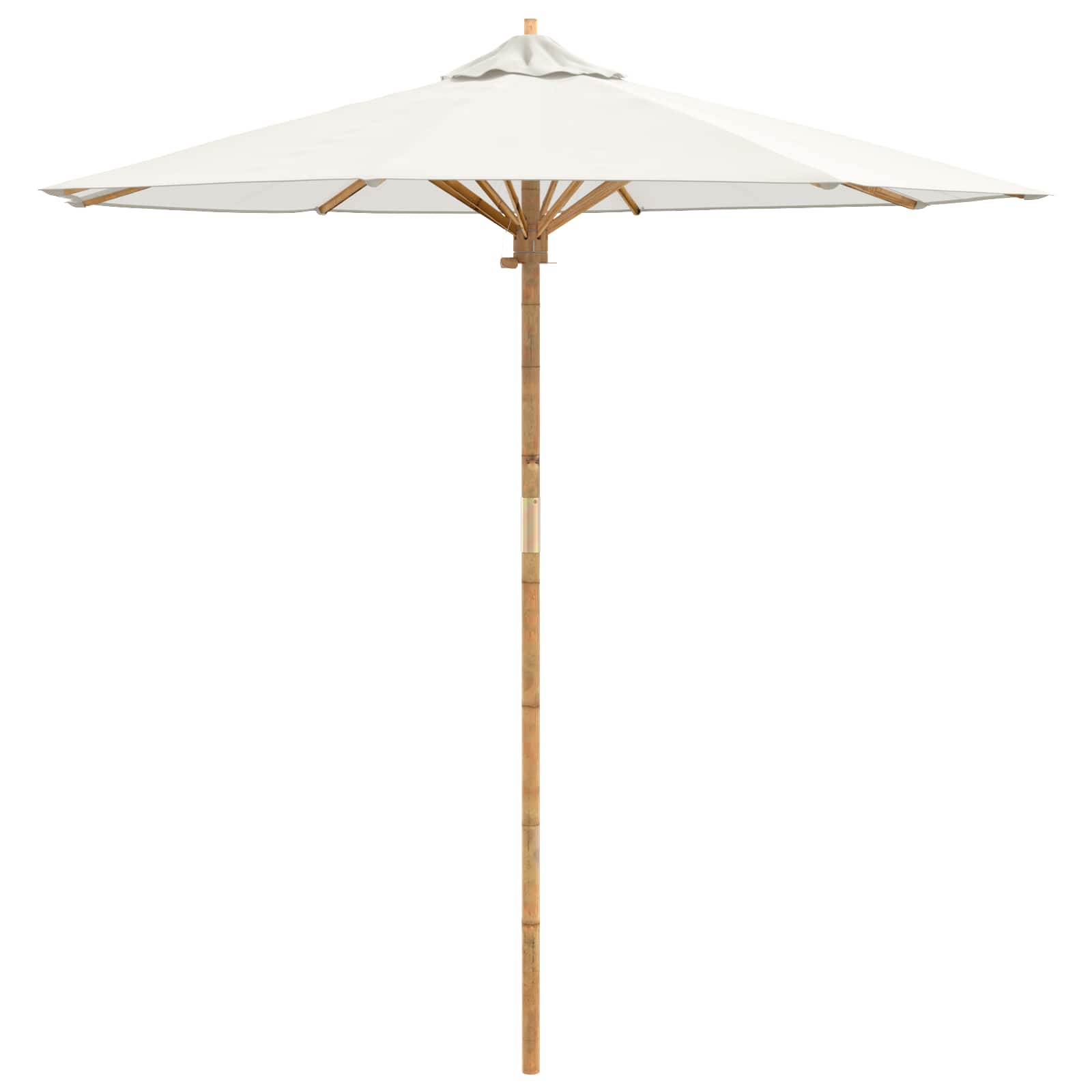 vidaXL Parasolka ogrodowa Kremowa biel Ø 217 x 230 cm Bambus