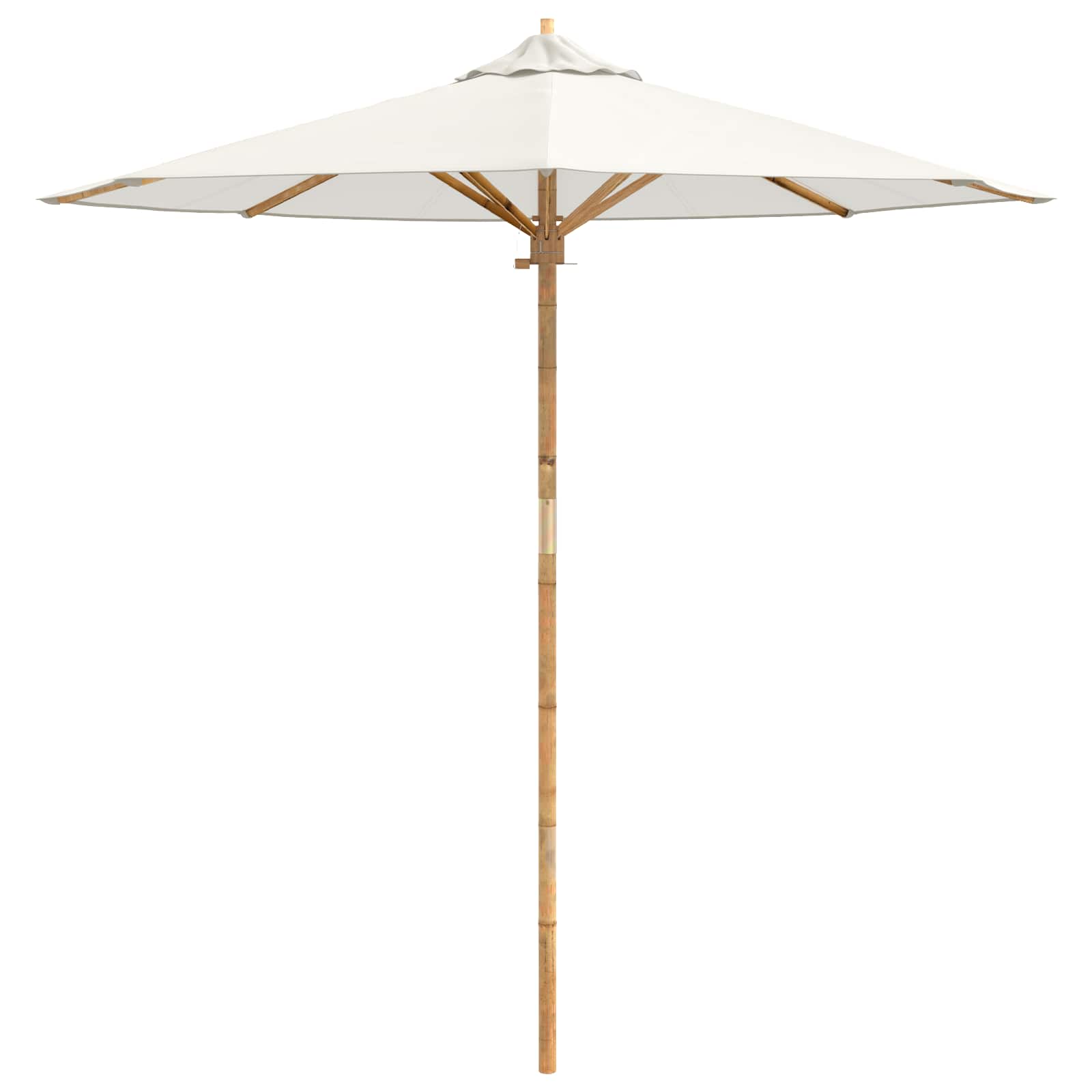 vidaXL Parasolka ogrodowa Kremowa biel Ø 217 x 230 cm Bambus