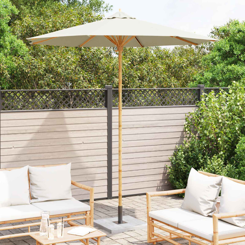vidaXL Parasolka ogrodowa Kremowa biel Ø 240 x 260 cm Bambus