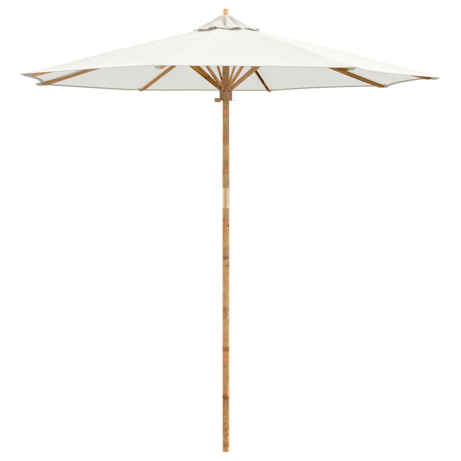 vidaXL Parasolka ogrodowa Kremowa biel Ø 240 x 260 cm Bambus