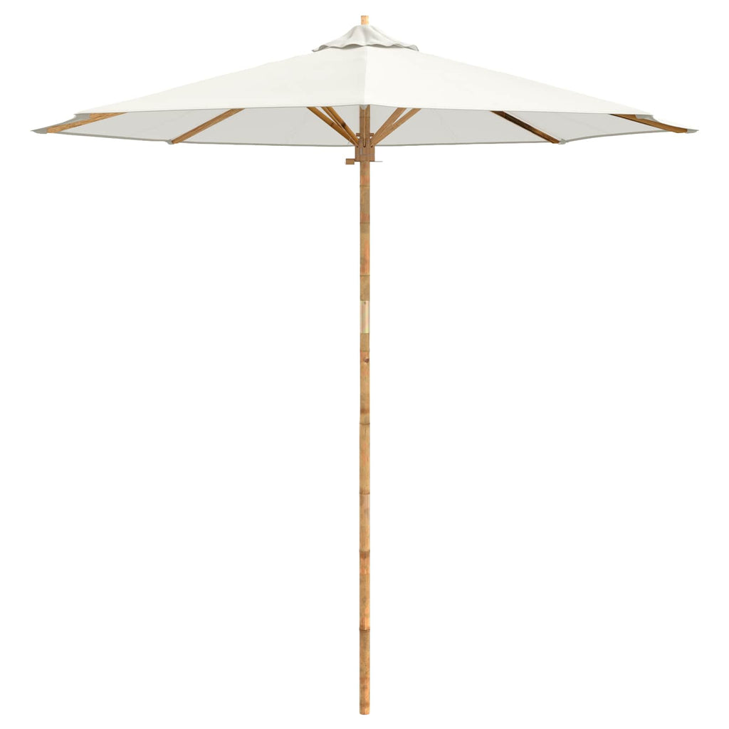 vidaXL Parasolka ogrodowa Kremowa biel Ø 240 x 260 cm Bambus