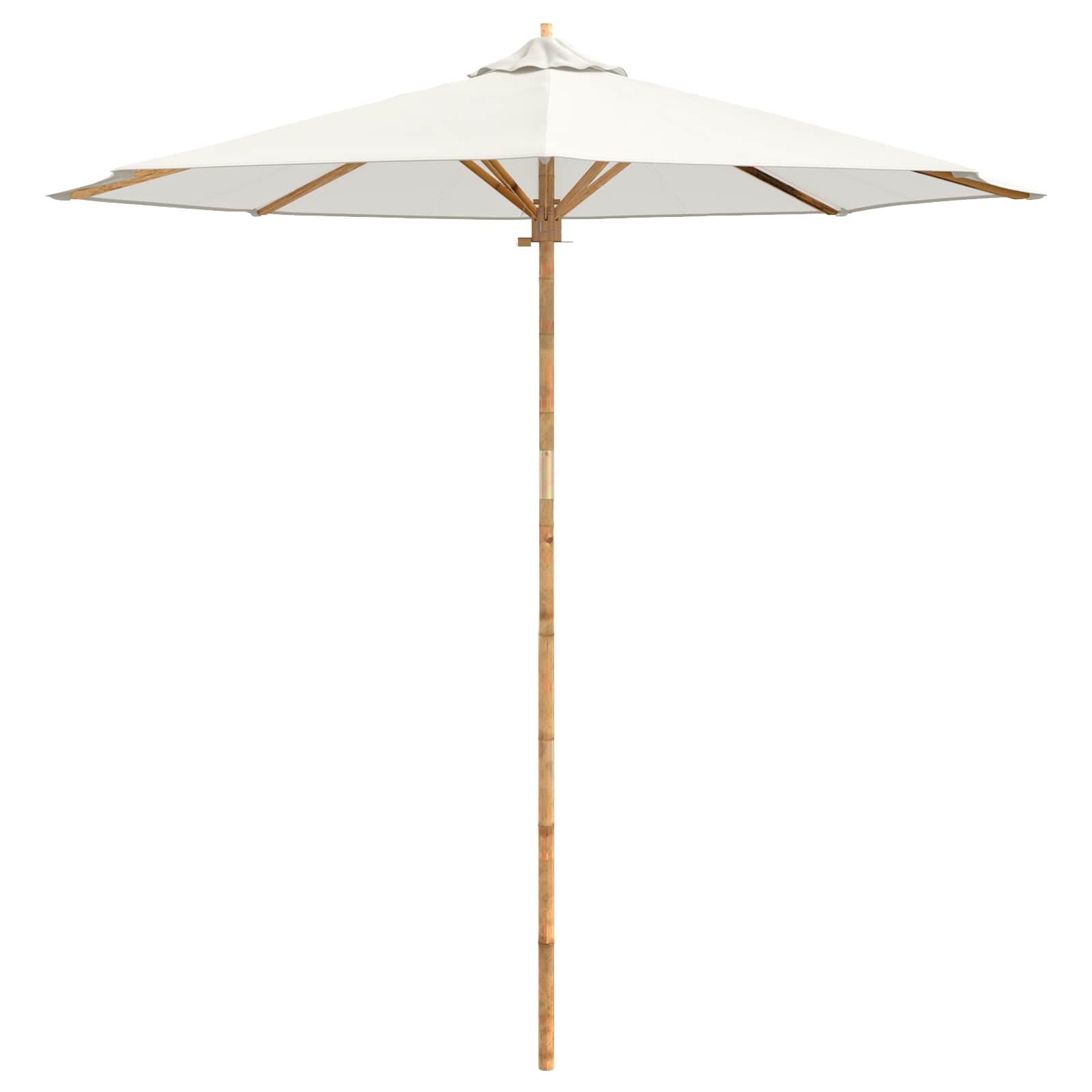 vidaXL Parasolka ogrodowa Kremowa biel Ø 240 x 260 cm Bambus