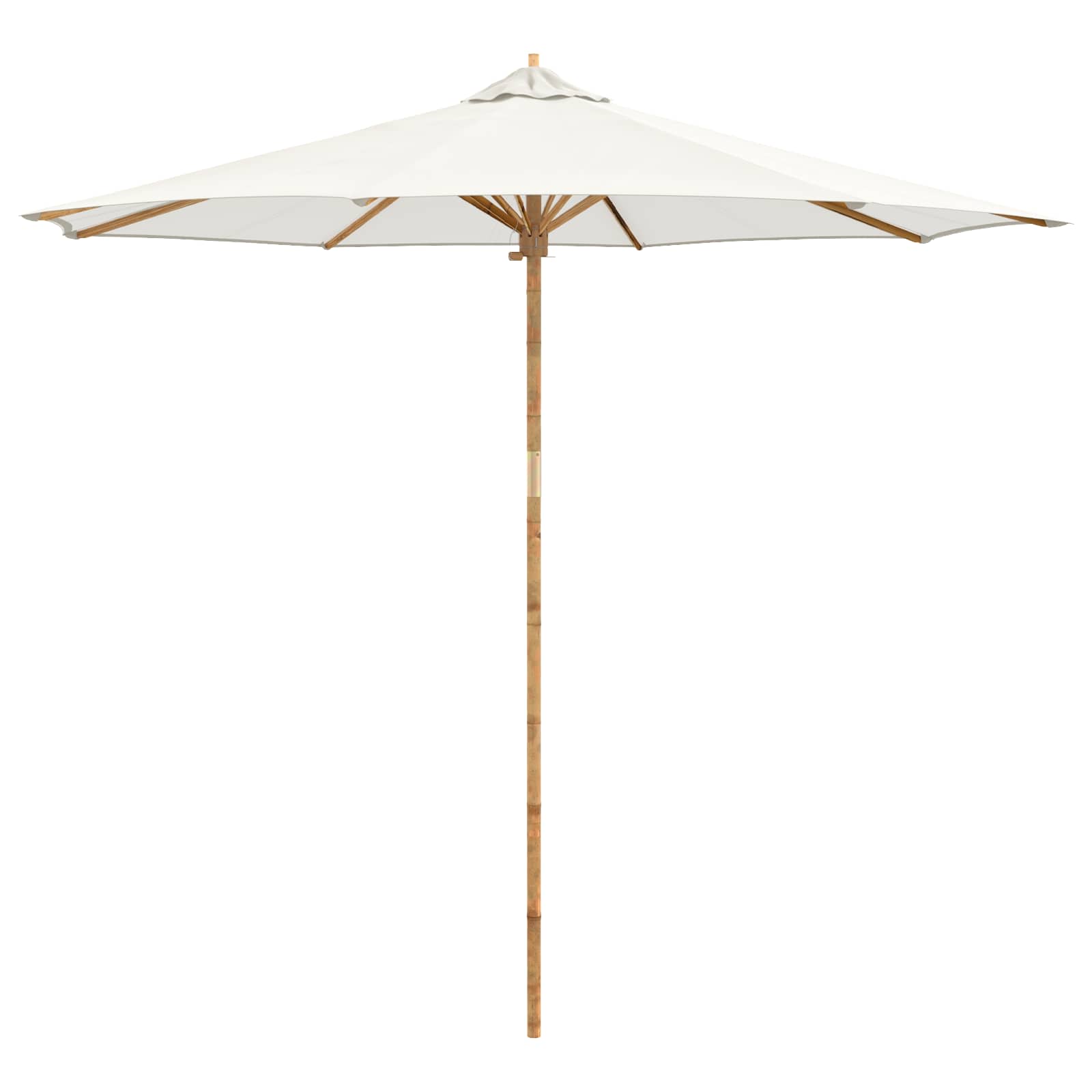vidaXL Parasolka ogrodowa Kremowa biel Ø 270 x 260 cm Bambus