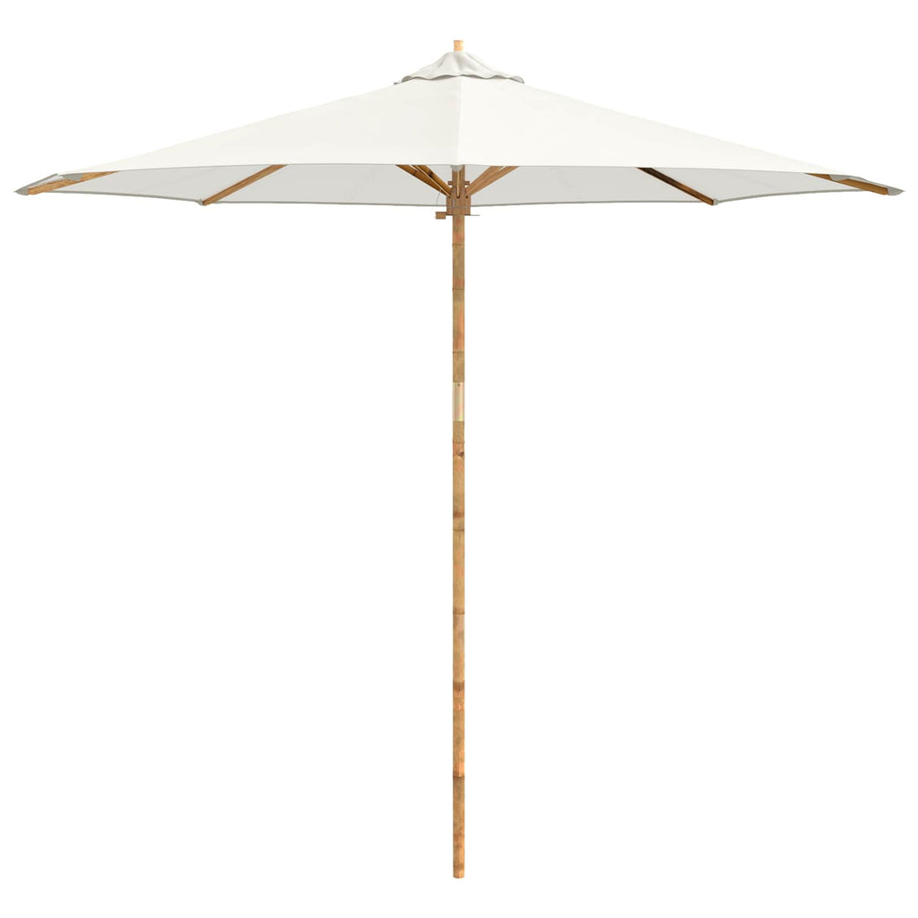 vidaXL Parasolka ogrodowa Kremowa biel Ø 270 x 260 cm Bambus