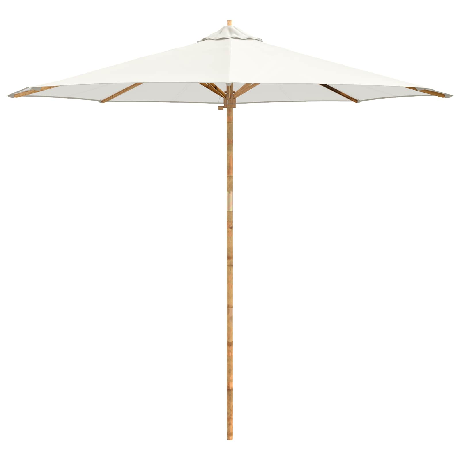 vidaXL Parasolka ogrodowa Kremowa biel Ø 270 x 260 cm Bambus