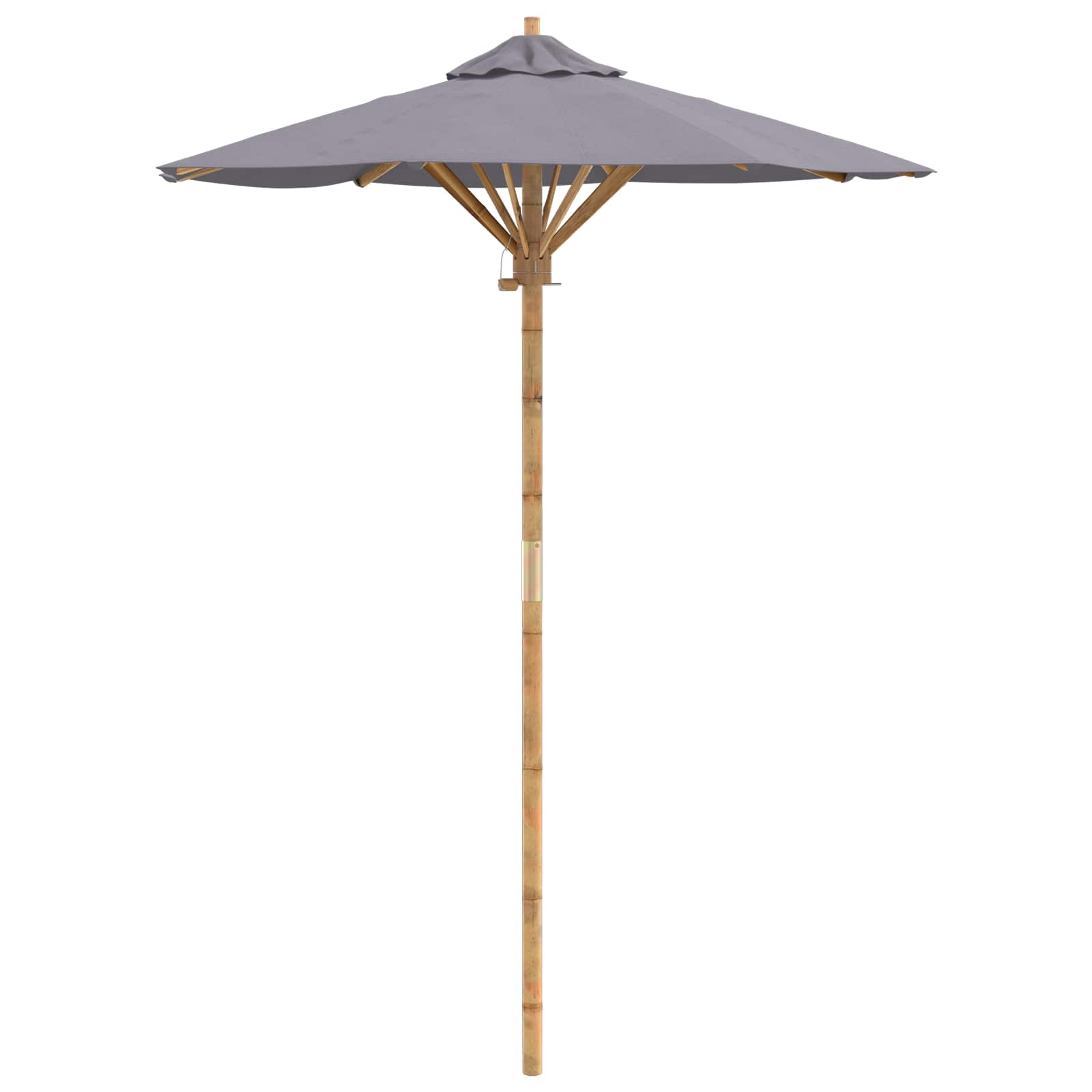 vidaXL Parasolka ogrodowa Ciemnoszary Ø 150 x 210 cm Bambus