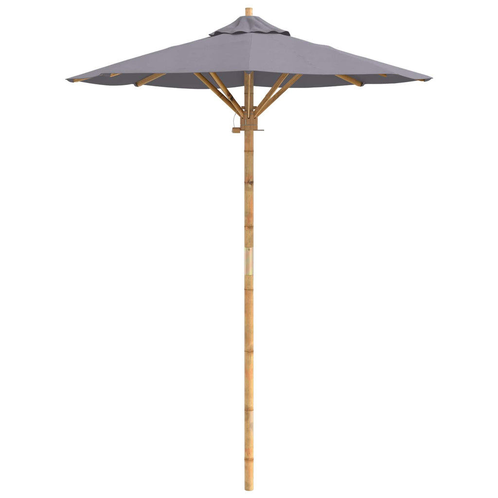 vidaXL Parasolka ogrodowa Ciemnoszary Ø 150 x 210 cm Bambus