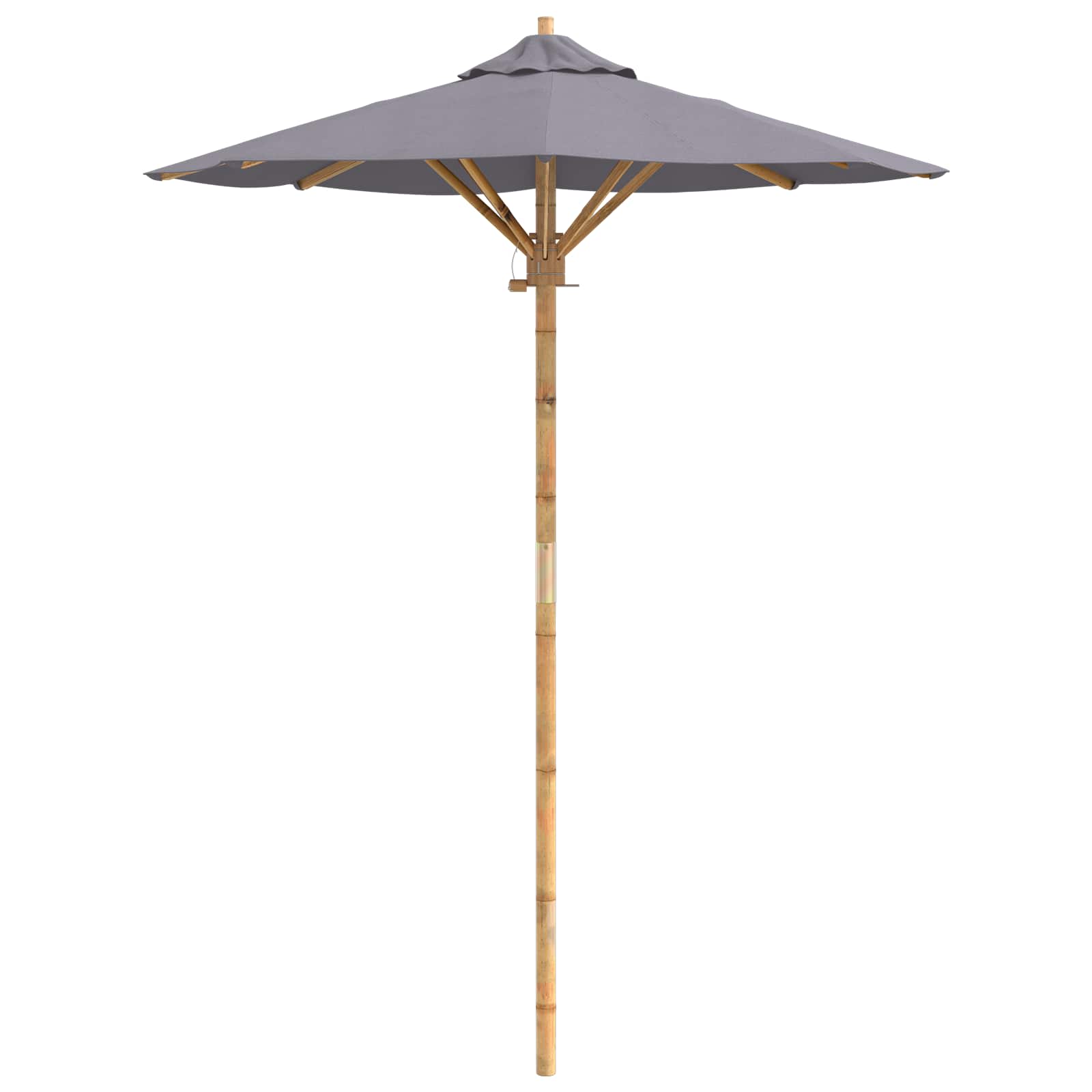 vidaXL Parasolka ogrodowa Ciemnoszary Ø 150 x 210 cm Bambus