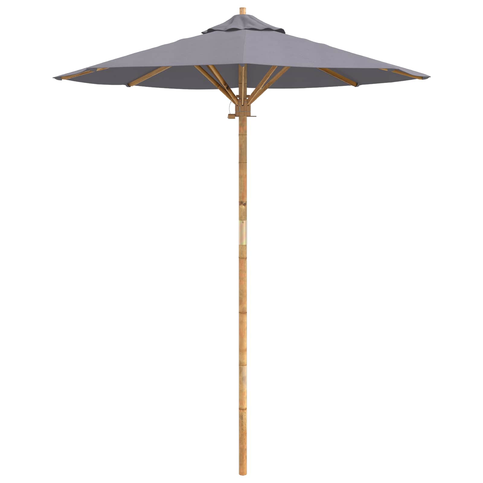 vidaXL Parasolka ogrodowa Ciemnoszary Ø 180 x 230 cm Bambus