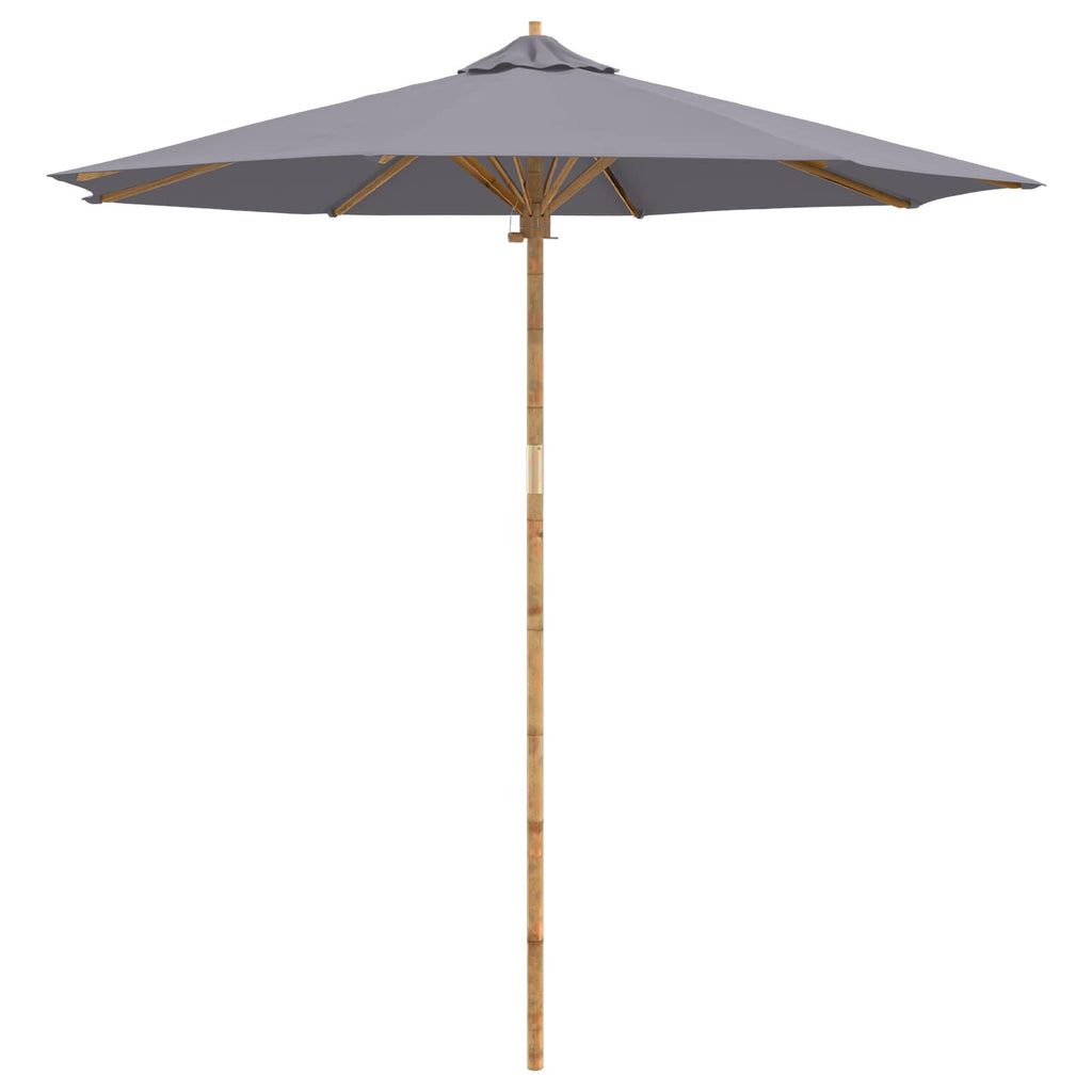 vidaXL Parasolka ogrodowa Ciemnoszary Ø 240 x 260 cm Bambus