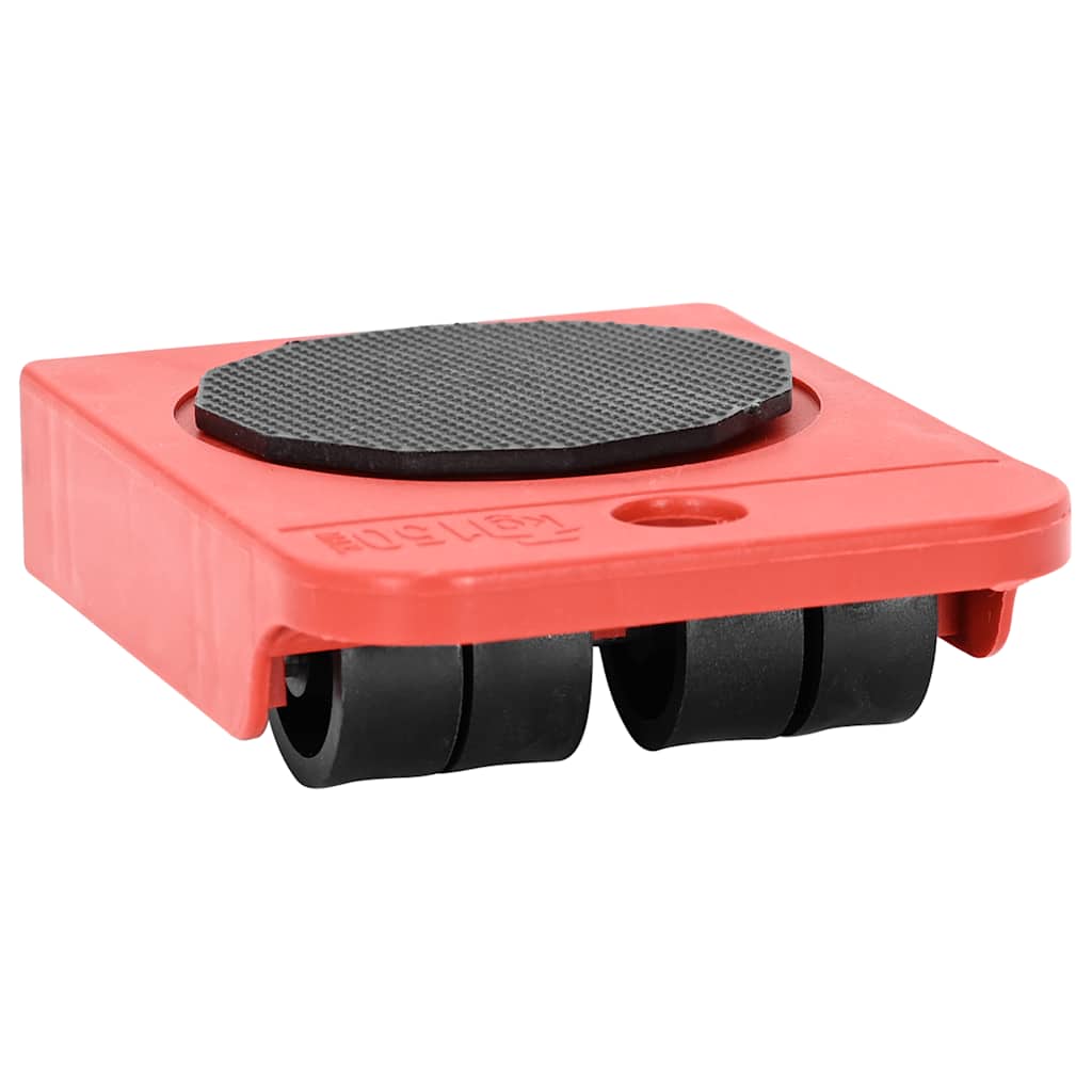 vidaXL Rolki meblowe 8 szt. z podnośnikami czerwone 9,8x7,5x3 cm 150 kg