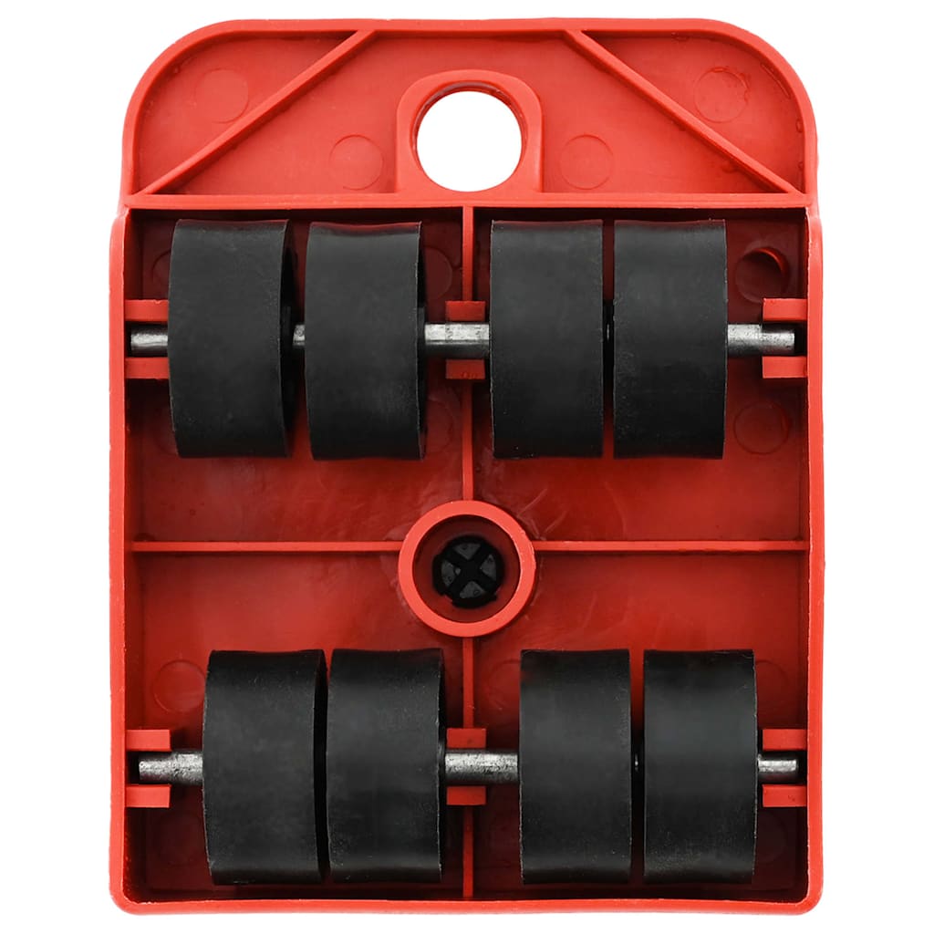 vidaXL Rolki meblowe 8 szt. z podnośnikami czerwone 9,8x7,5x3 cm 150 kg