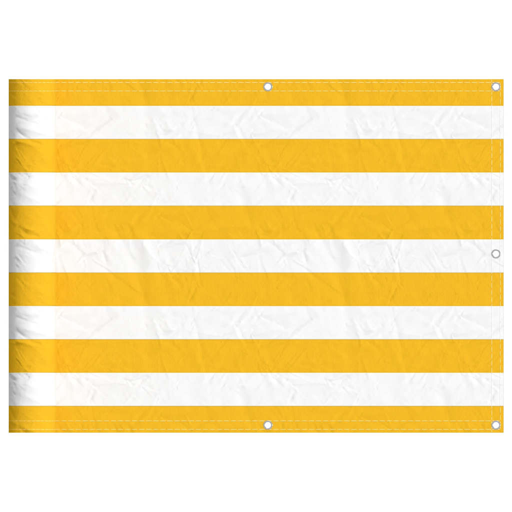 vidaXL Parawan balkonowy w żółte i białe paski 75x800 cm