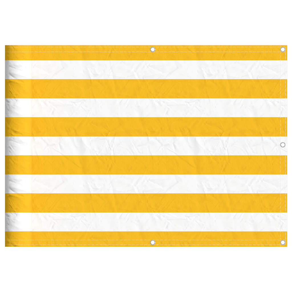 vidaXL Parawan balkonowy w żółte i białe paski 75x1000 cm