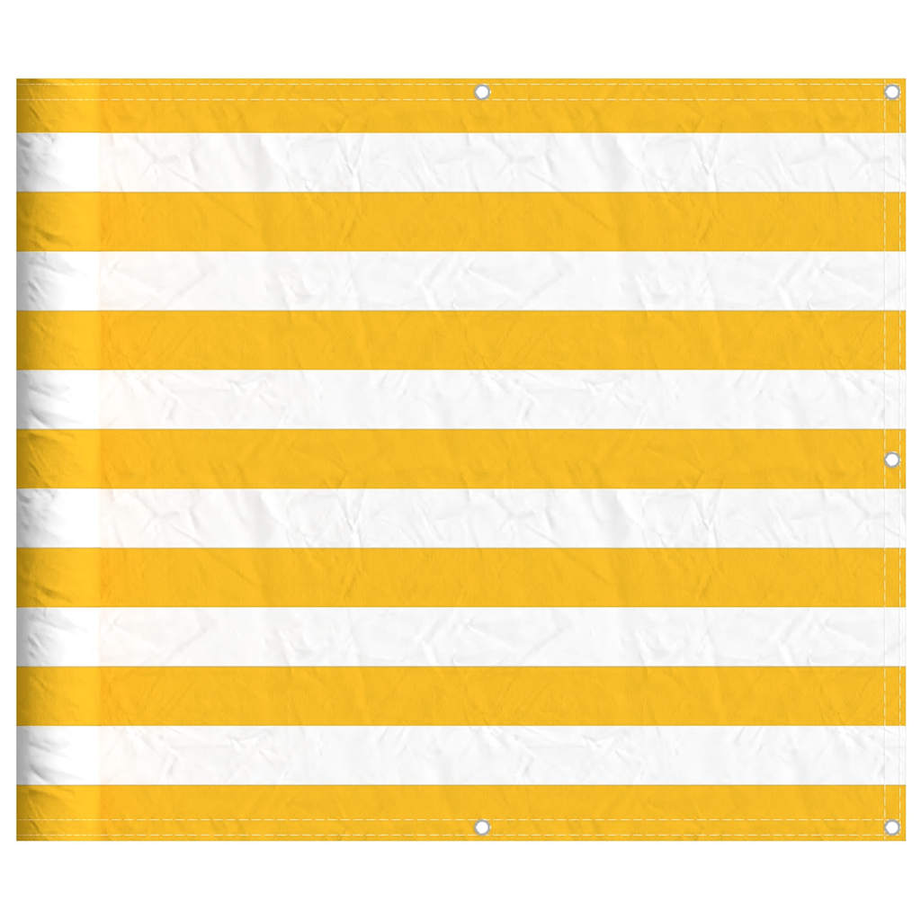 vidaXL Parawan balkonowy w żółte i białe paski 90x800 cm