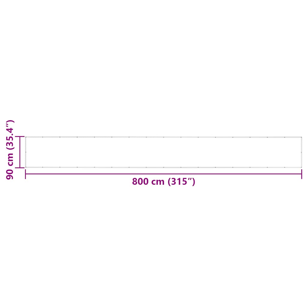 vidaXL Parawan balkonowy w żółte i białe paski 90x800 cm