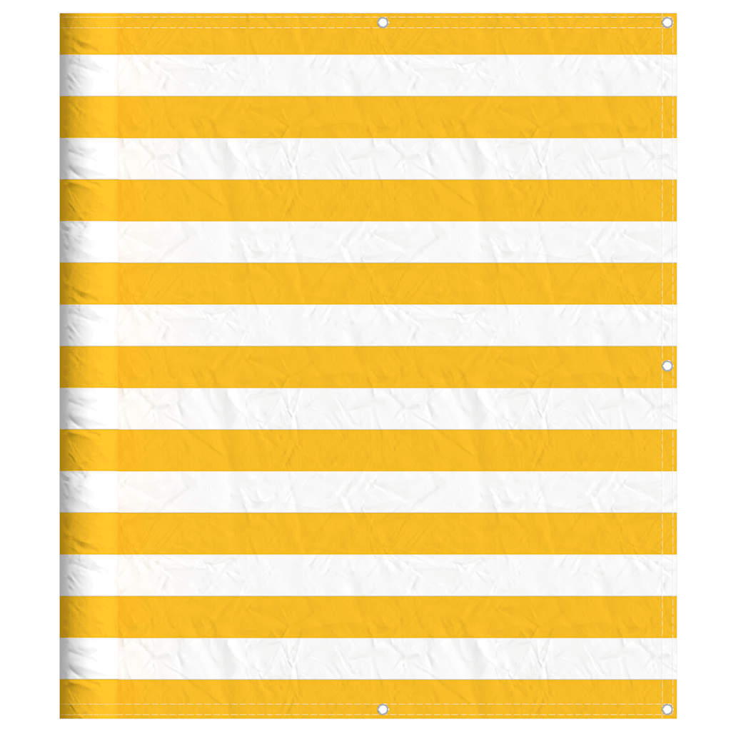vidaXL Parawan balkonowy w żółte i białe paski 120x700 cm