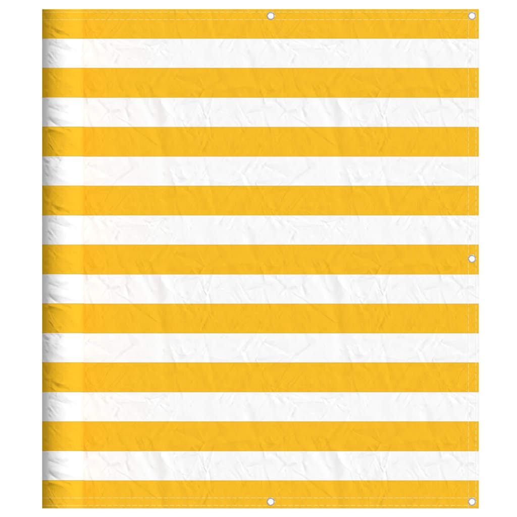 vidaXL Parawan balkonowy w żółte i białe paski 120x800 cm