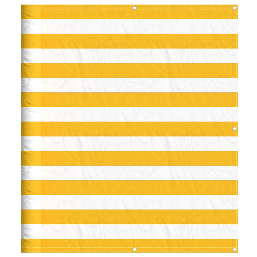 vidaXL Parawan balkonowy w żółte i białe paski 120x1000 cm