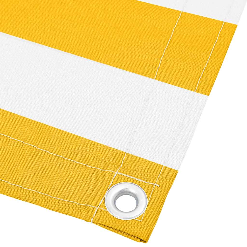 vidaXL Parawan balkonowy w żółte i białe paski 120x1000 cm