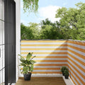 vidaXL Parawan balkonowy w żółte i białe paski 120x1000 cm