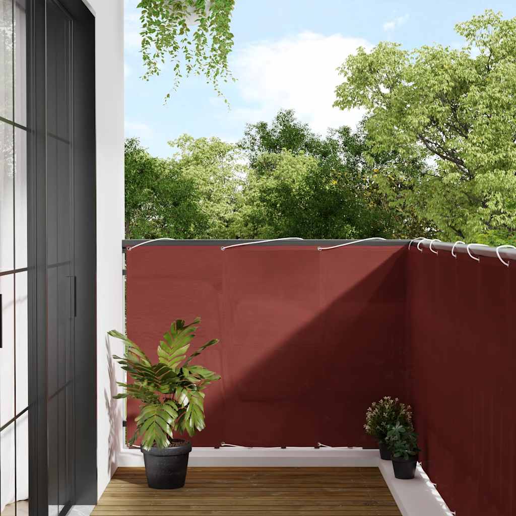 vidaXL Parawan balkonowy terakota 120x800 cm 100% poliester Oxford