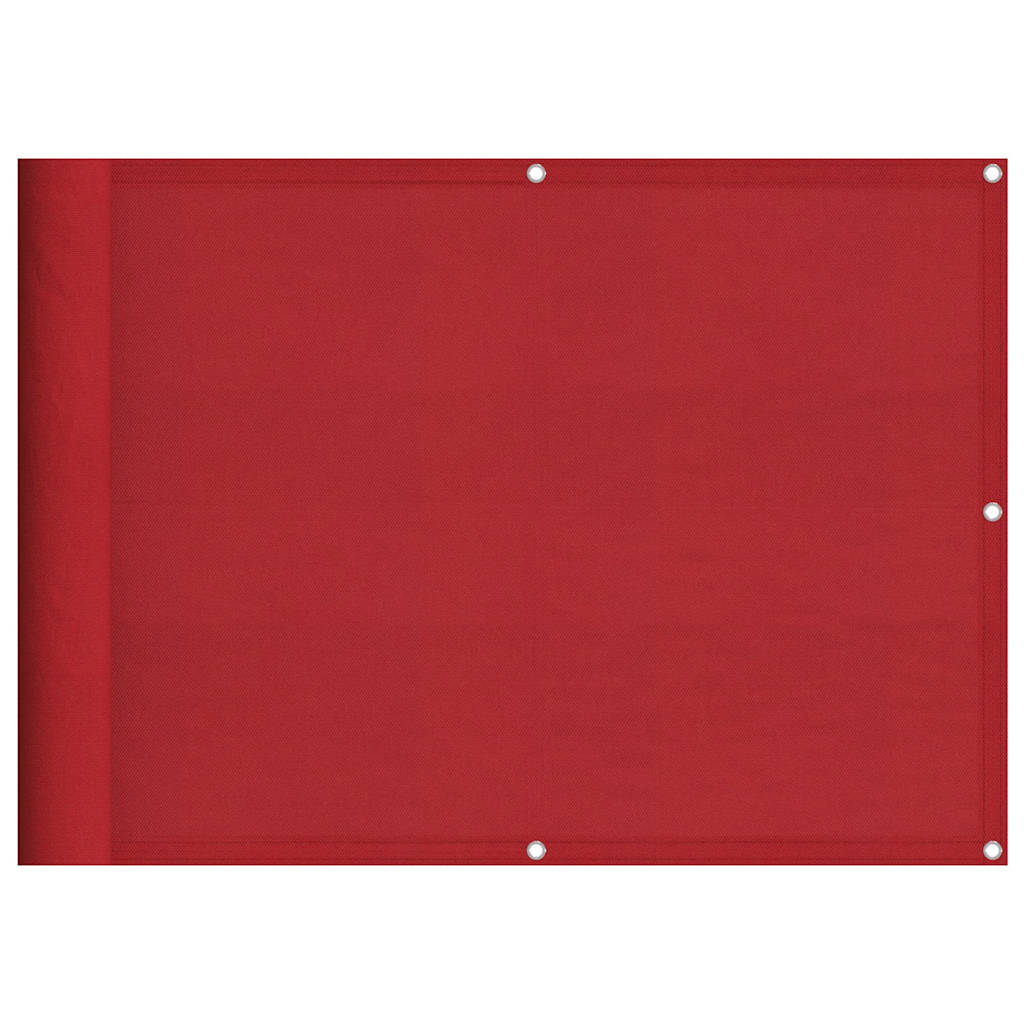 vidaXL Parawan balkonowy czerwony 75x800 cm 100% poliester Oxford