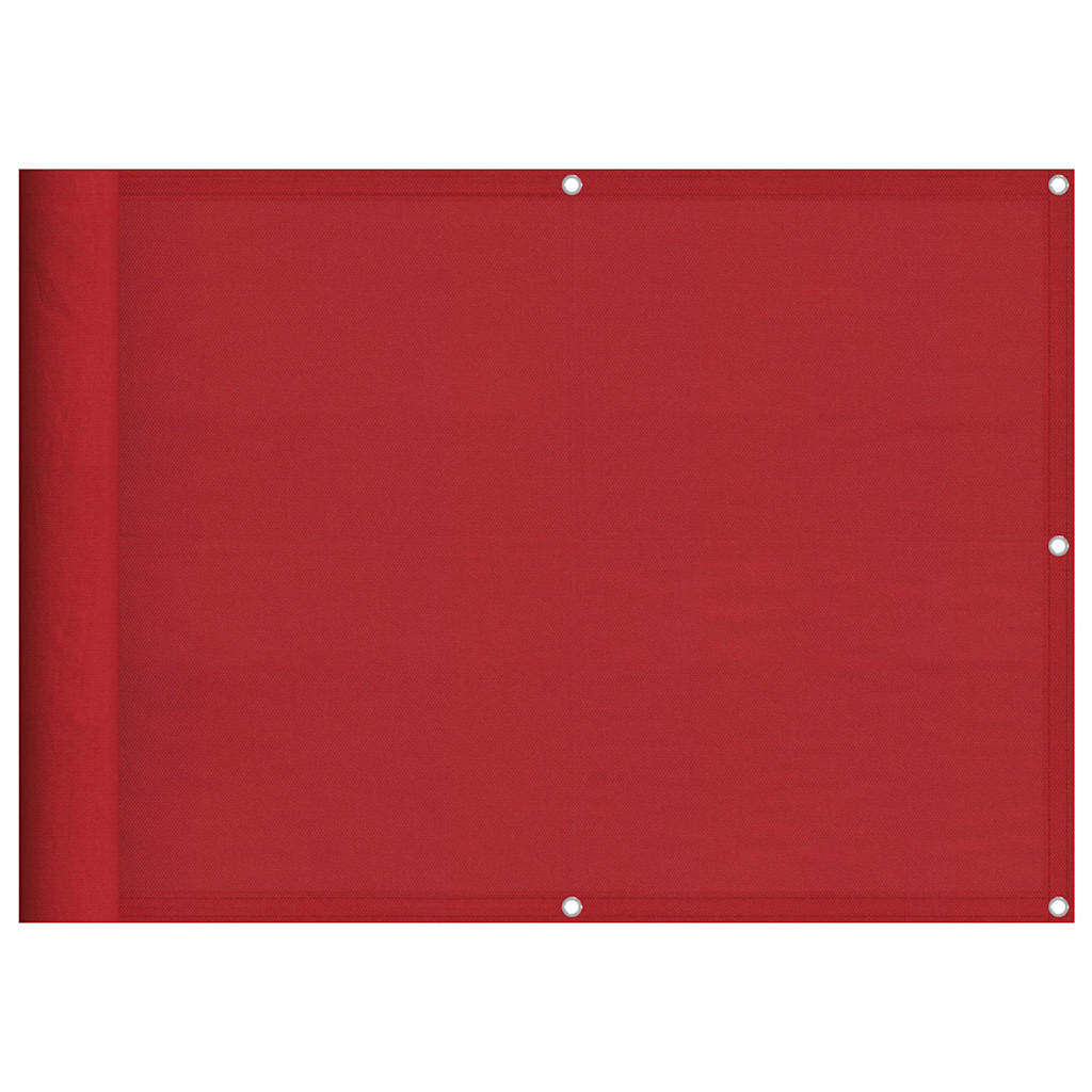 vidaXL Parawan balkonowy czerwony 75x1000 cm 100% poliester Oxford