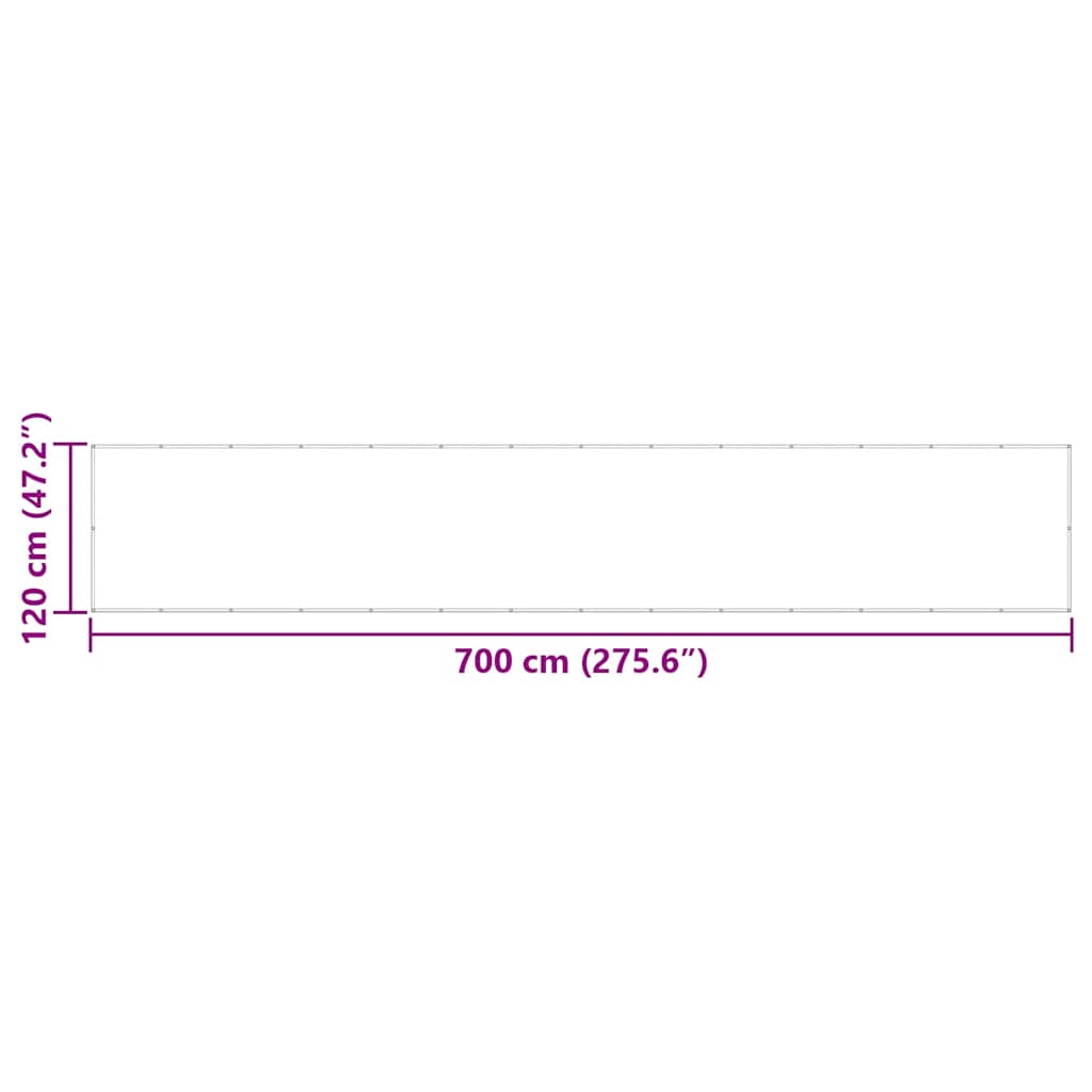 vidaXL Parawan balkonowy pomarańczowy 120x700 cm 100% poliester Oxford