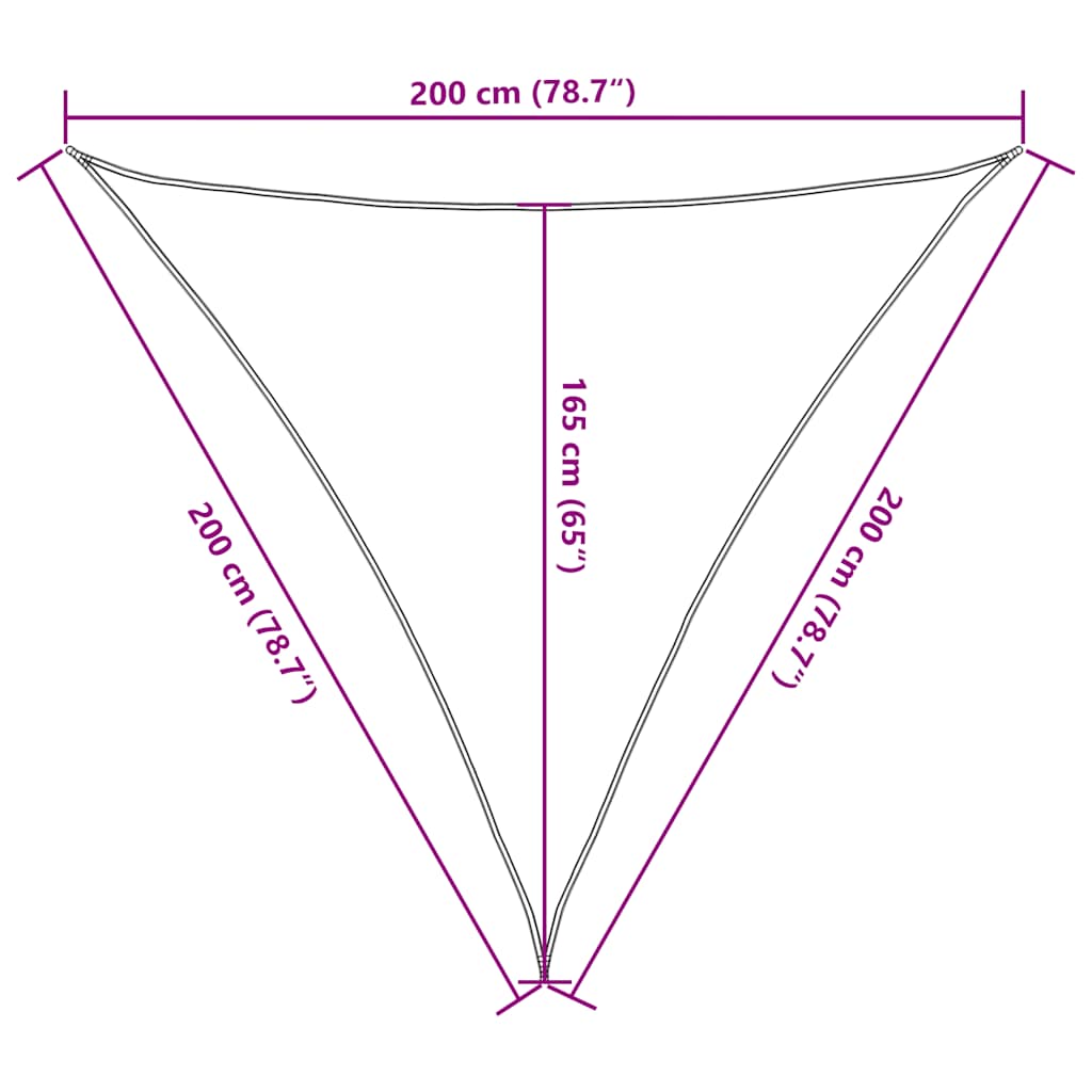 vidaXL Żagiel przeciwsłoneczny żółty 2x2x2 m 100% poliester Oxford
