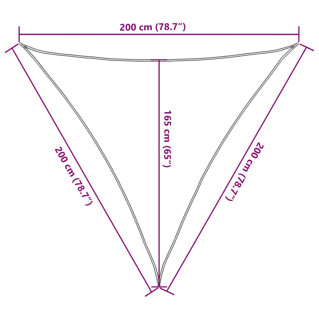 vidaXL Żagiel przeciwsłoneczny czerwony 2x2x2 m 100% poliester Oxford