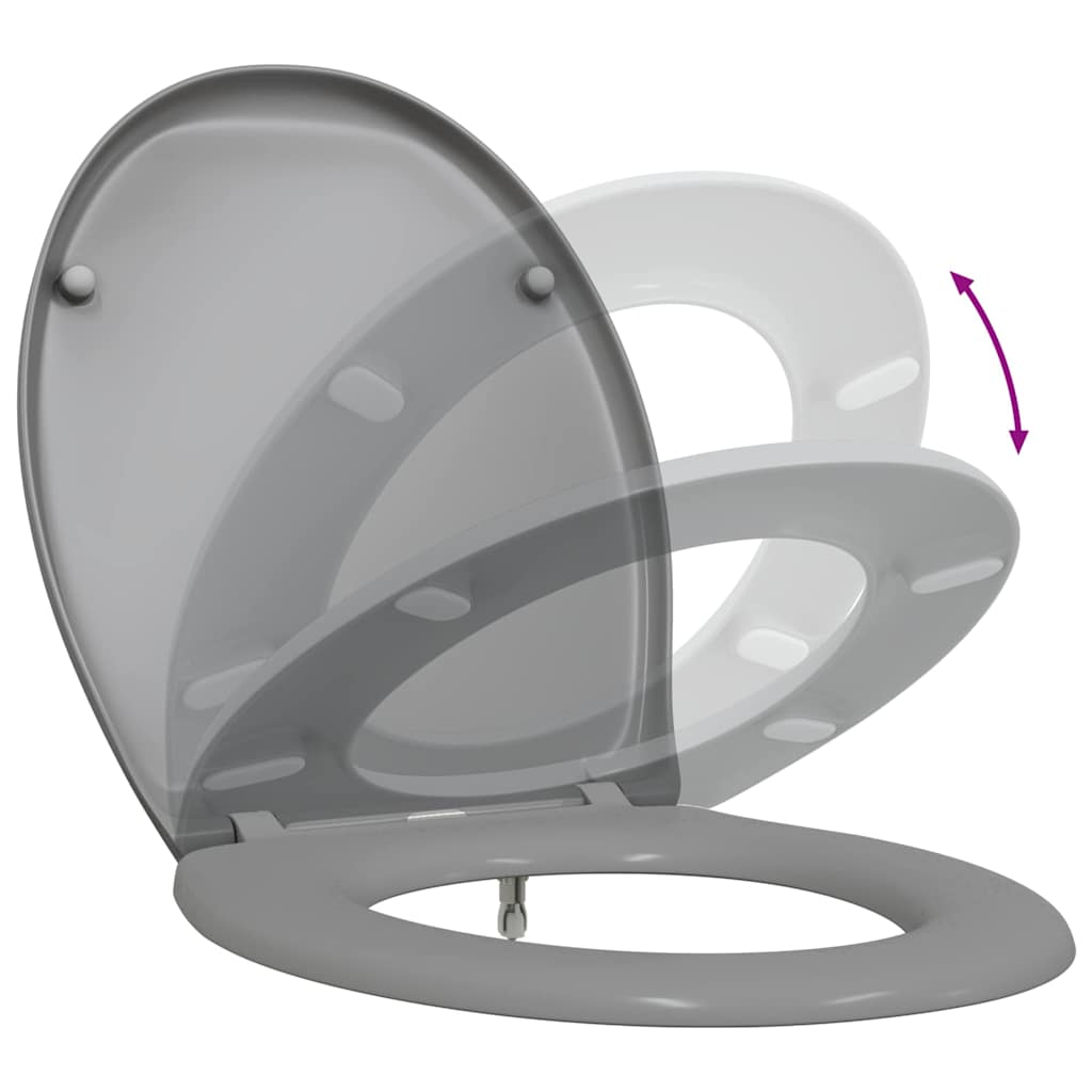 vidaXL Deska toaletowa Szary 47 x 37 x 4 cm Duroplast