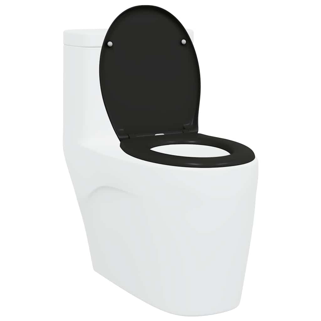 vidaXL Deska toaletowa Czarny 47 x 37 x 4 cm Duroplast