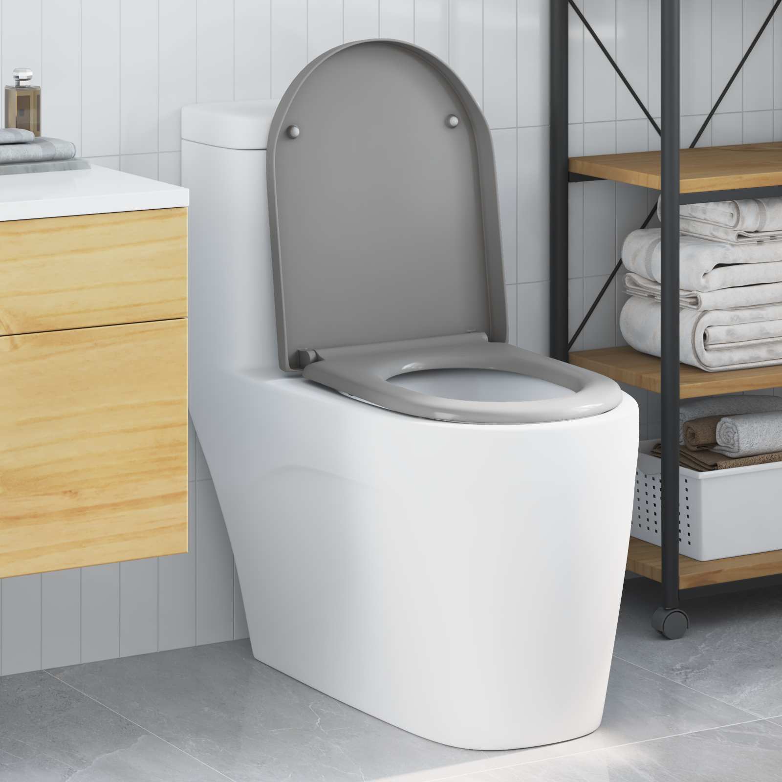 vidaXL Deska toaletowa Szary 49 x 36 x 4 cm Duroplast