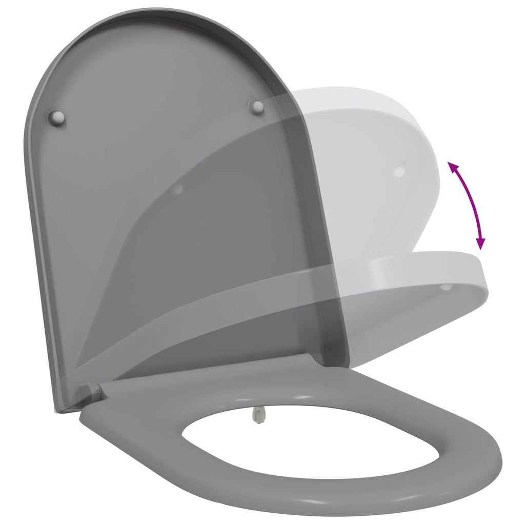 vidaXL Deska toaletowa Szary 49 x 36 x 4 cm Duroplast