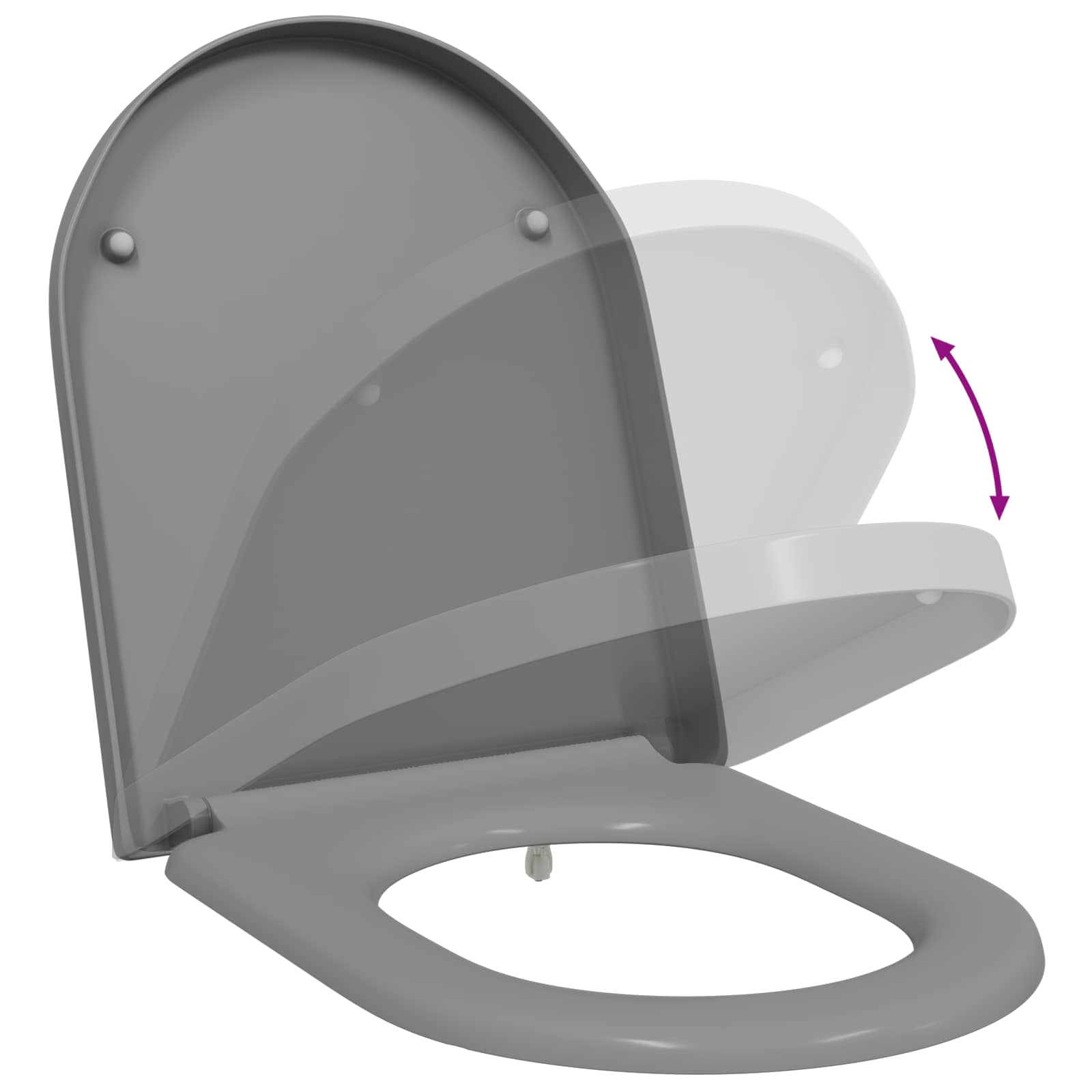 vidaXL Deska toaletowa Szary 49 x 36 x 4 cm Duroplast