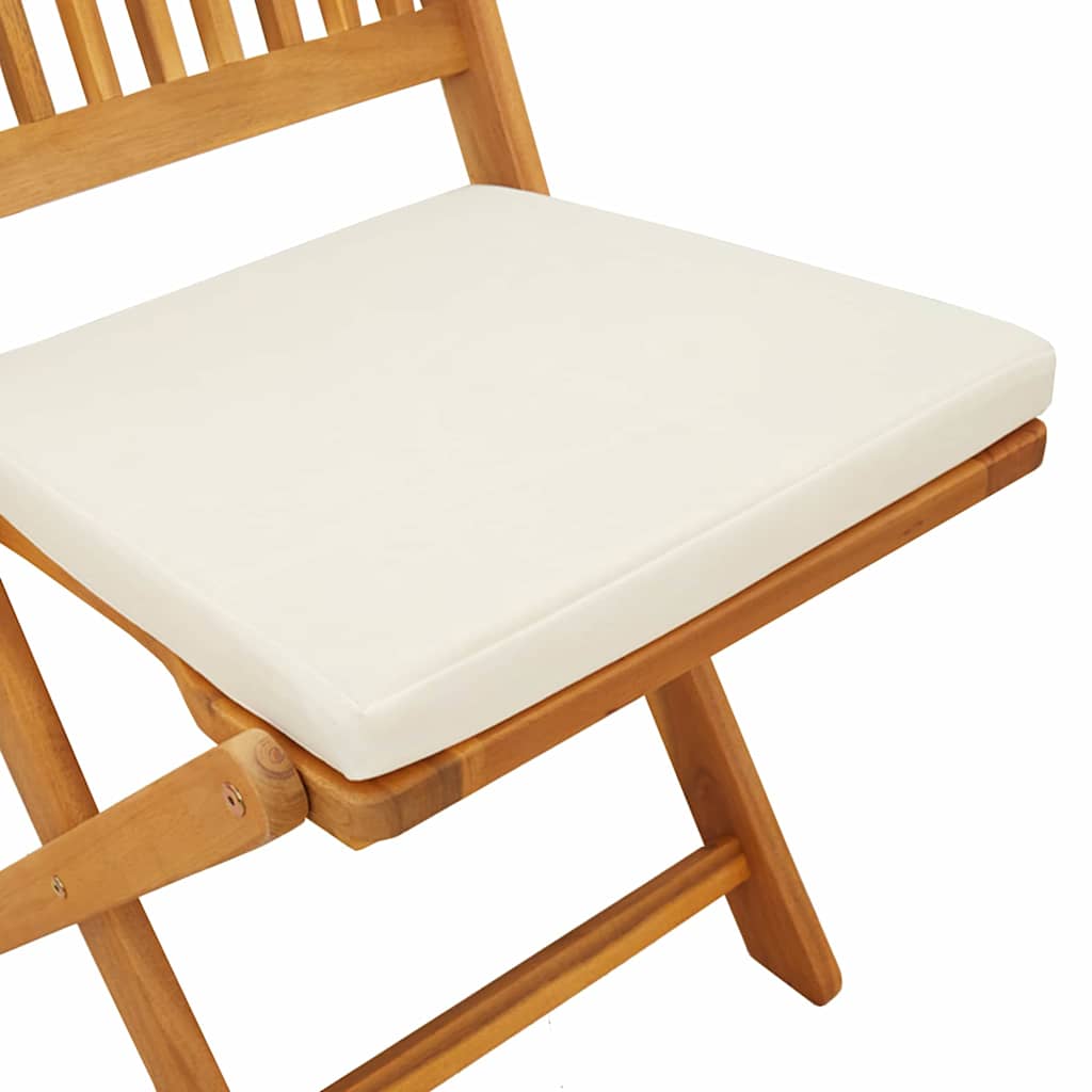 vidaXL Krzesło składane z poduszką 4 pcs Biały 49 x 57.5 x 92cm