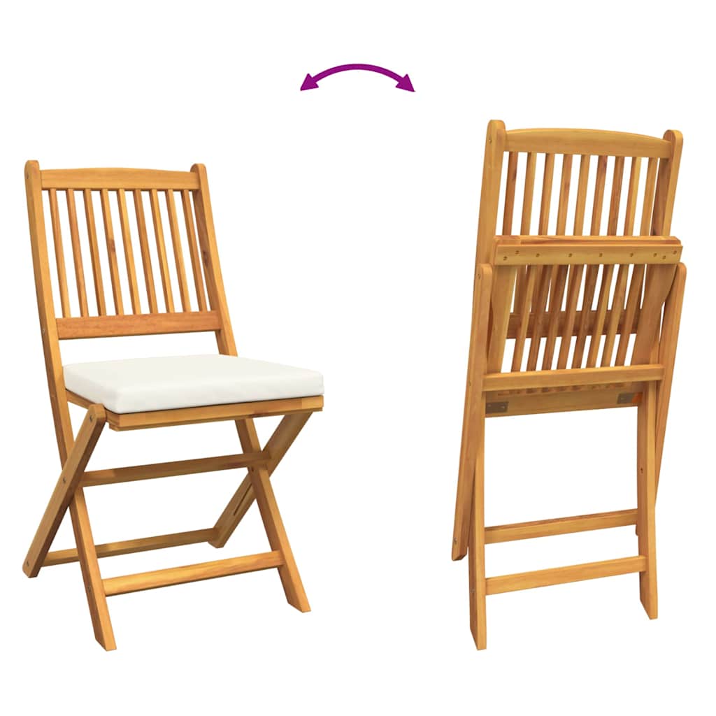 vidaXL Krzesło składane z poduszką 4 pcs Biały 49 x 57.5 x 92cm