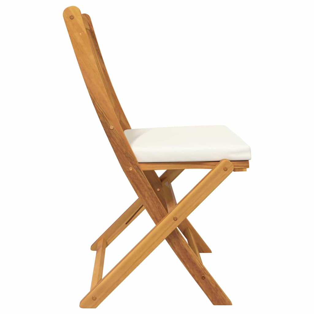 vidaXL Krzesło składane z poduszką 4 pcs Biały 49 x 57.5 x 92cm