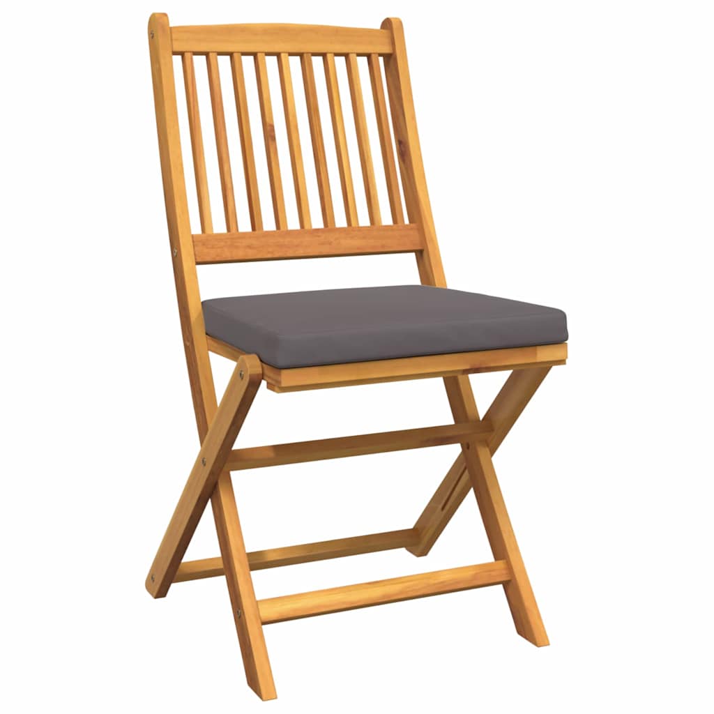vidaXL Krzesło składane z poduszką 4 pcs Szary 49 x 57.5 x 92cm