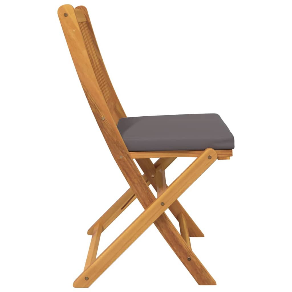 vidaXL Krzesło składane z poduszką 4 pcs Szary 49 x 57.5 x 92cm
