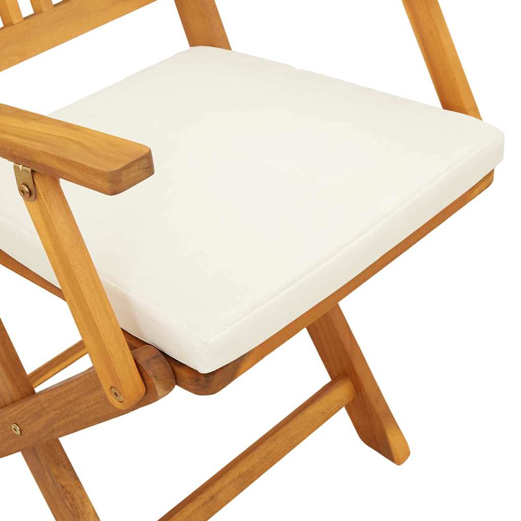 vidaXL Krzesło składane z poduszką 4 pcs Biały 49 x 57.5 x 92cm