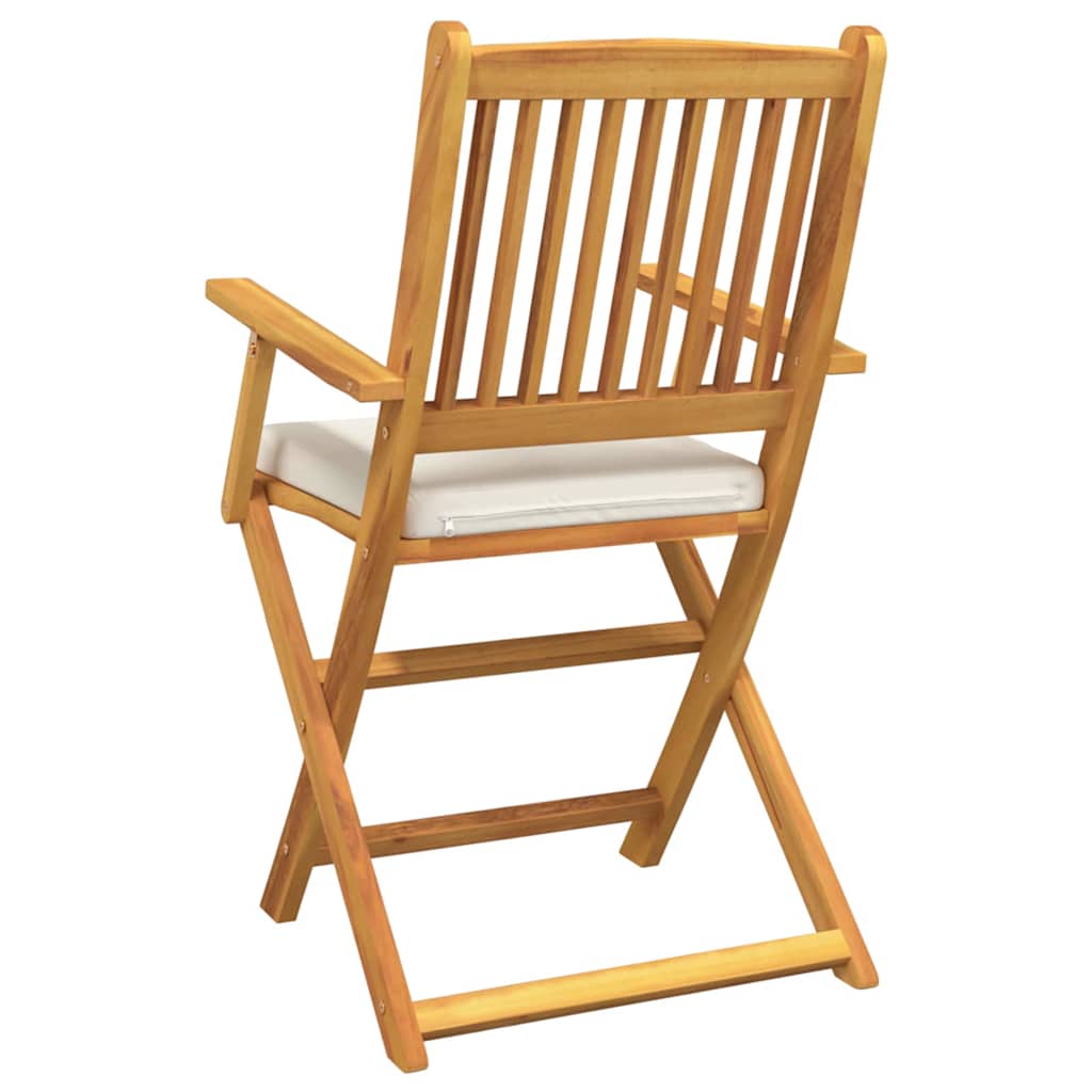 vidaXL Krzesło składane z poduszką 4 pcs Biały 49 x 57.5 x 92cm
